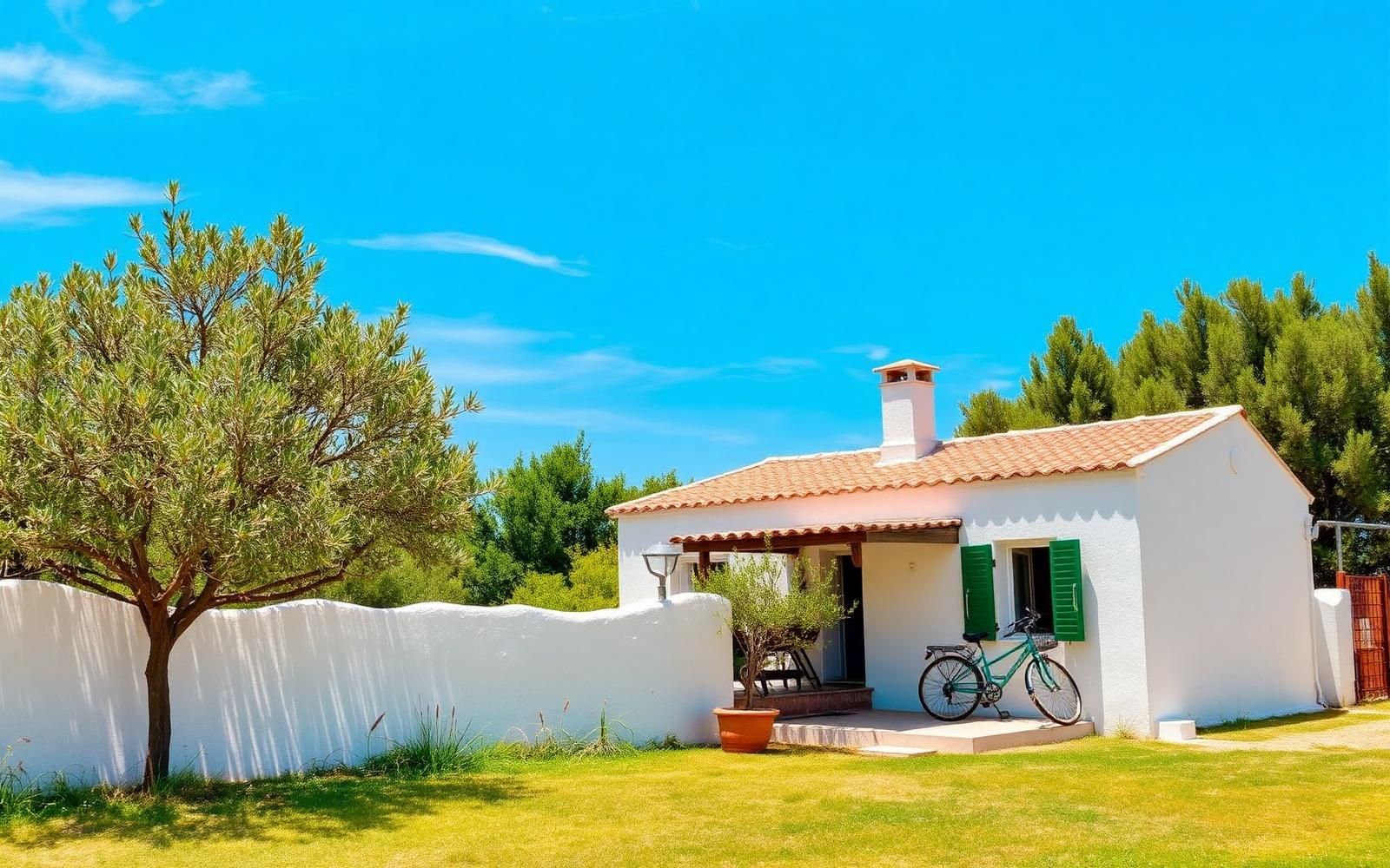Villetta siciliana in campagna a Favignana con giardino, ulivo e bici
