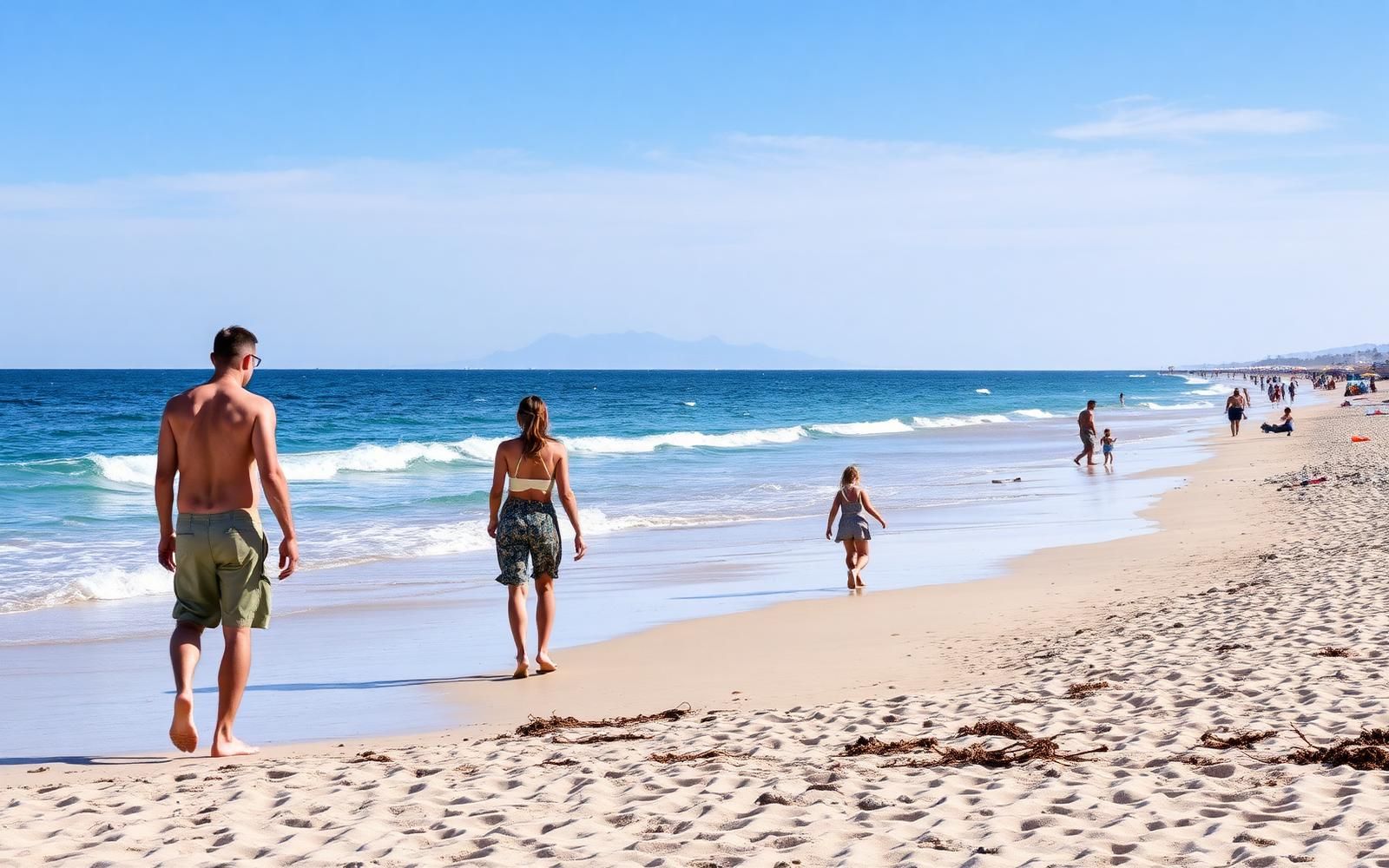 Spiaggia sabbiosa del Lido Burrone a Favignana con bagnanti e mare turchese